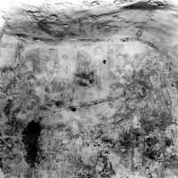 Miggiano, Cripta di S. Marina, interno, particolare dell'affresco raffigurante il Transito della Madonna